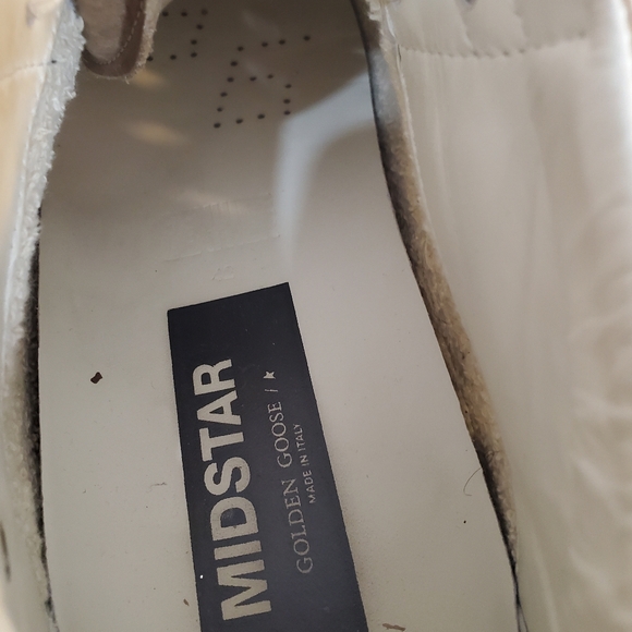 Golden Goose Men's 42/9 Mid Star Beige mesh Dove Gray Nubuck and Yellow star. - Picture 8 of 12
